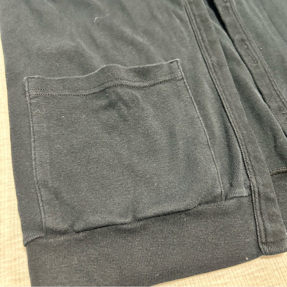 American Apparel Black Cardigan Sweater Size XS Pockets FLAW - Picture 3 of 6